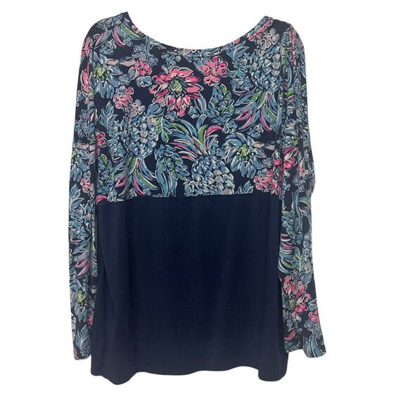 Lilly Pulitzer Finn Top Long Sleeve HighTide Pineapple Paradise Size XXL - Picture 2 of 5